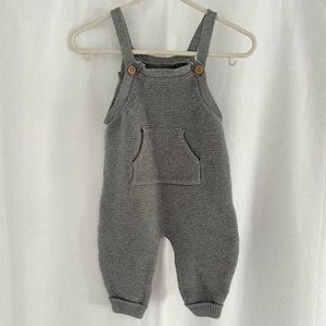Little Planet by Carter's Baby Organic Sweater Knit Overalls - 3M, Dark Gray